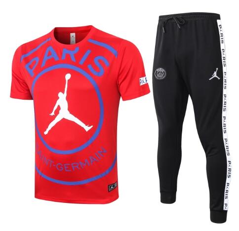 PSG AJ 2019/20 Red Short Sleeve Training Suits (Shirt+Pants)